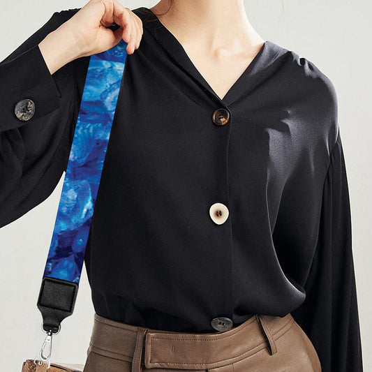 Blue Crystal Kaleidoscope Print Bag Strap