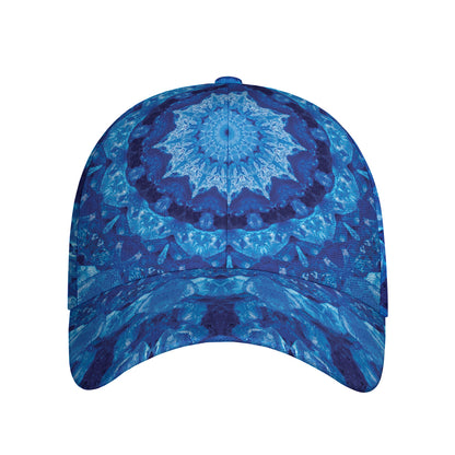 Blue Crystal Kaleidoscope Print Baseball Cap