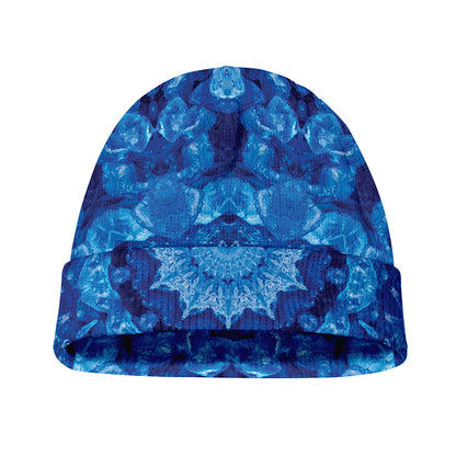 Blue Crystal Kaleidoscope Print Beanie