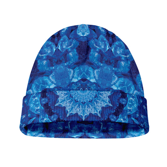 Blue Crystal Kaleidoscope Print Beanie
