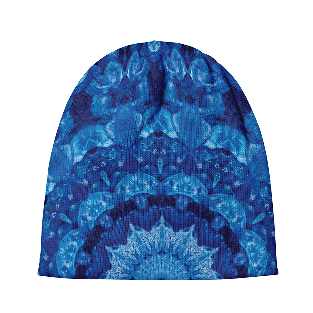 Blue Crystal Kaleidoscope Print Beanie