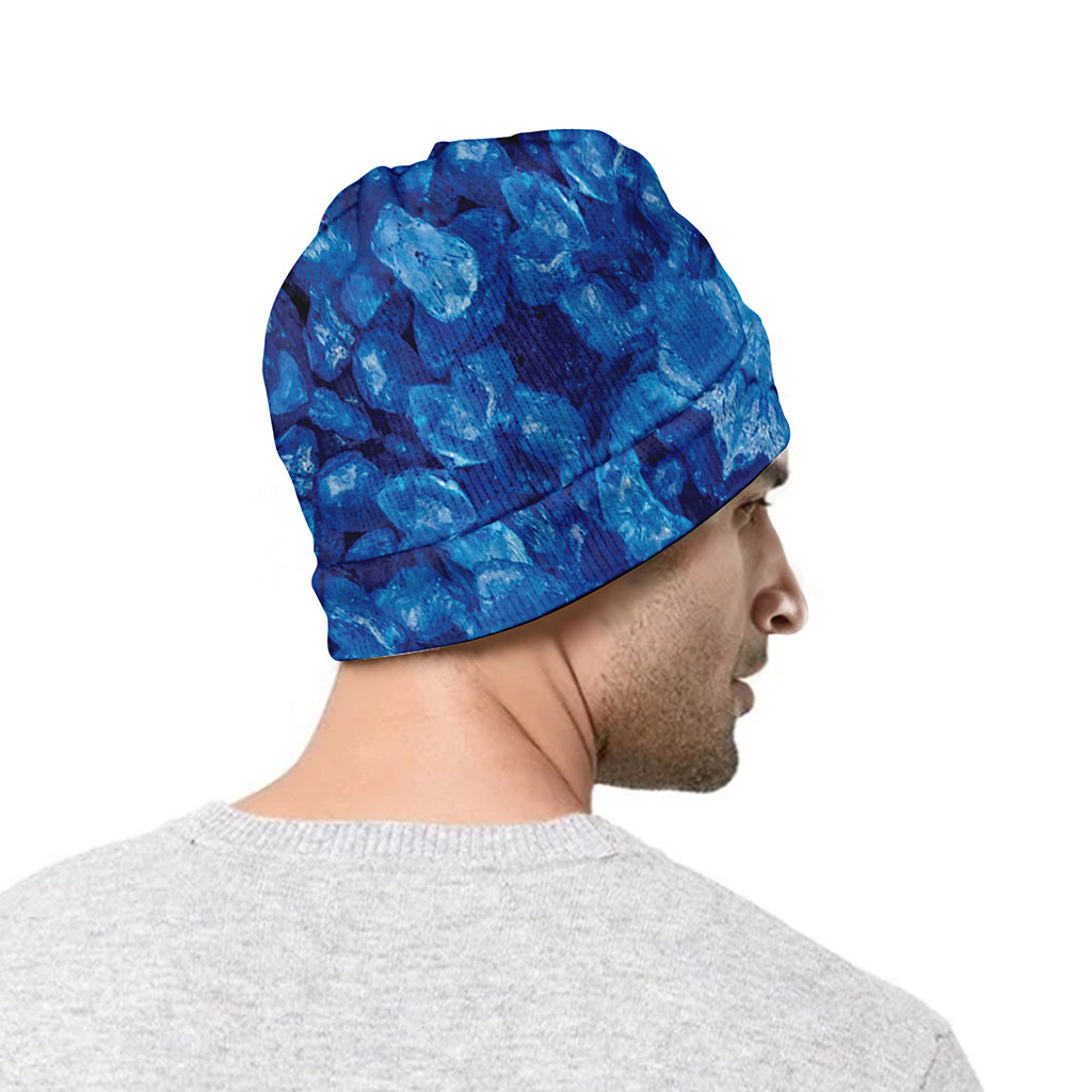 Blue Crystal Kaleidoscope Print Beanie