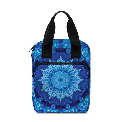 Blue Crystal Kaleidoscope Print Bible Tote Bag