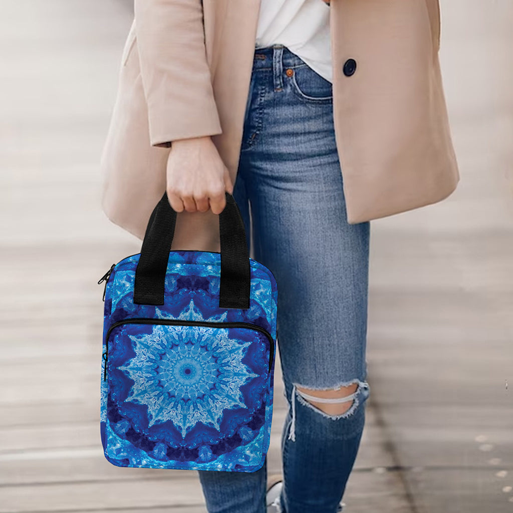 Blue Crystal Kaleidoscope Print Bible Tote Bag