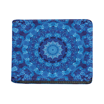 Blue Crystal Kaleidoscope Print Bifold Wallet