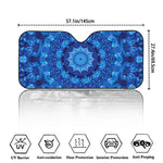 Blue Crystal Kaleidoscope Print Car Windshield Sun Shade