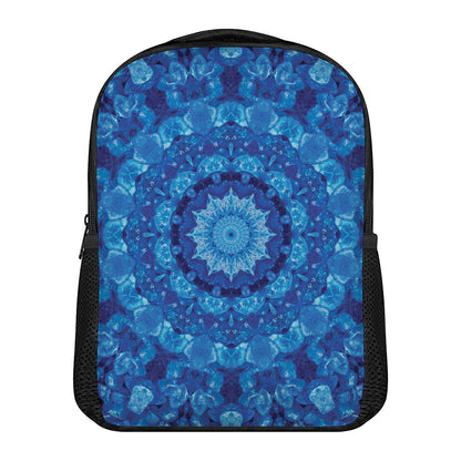 Blue Crystal Kaleidoscope Print Casual Backpack