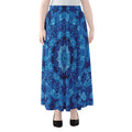 Blue Crystal Kaleidoscope Print Chiffon Maxi Skirt