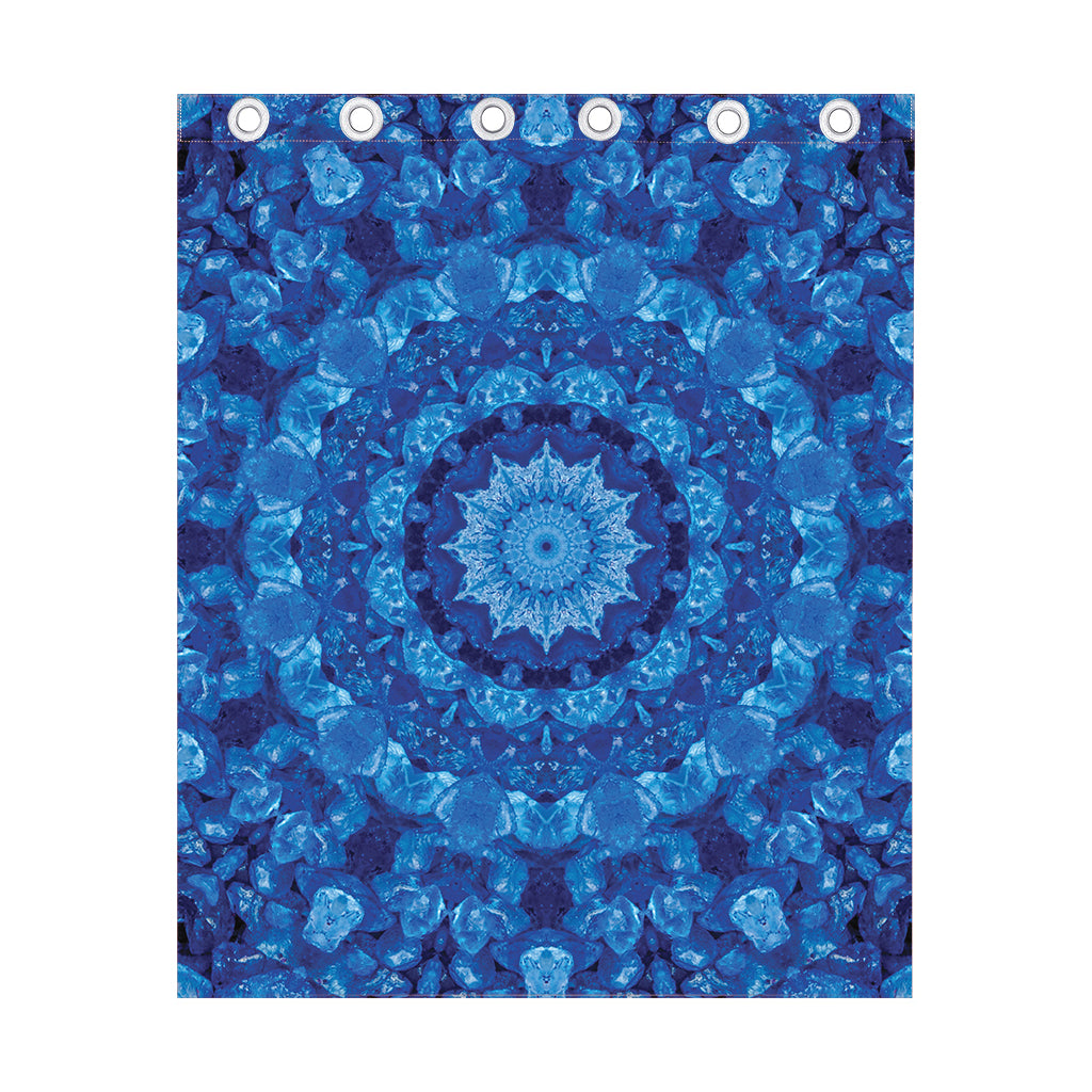 Blue Crystal Kaleidoscope Print Curtain