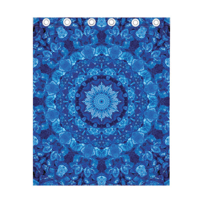 Blue Crystal Kaleidoscope Print Curtain
