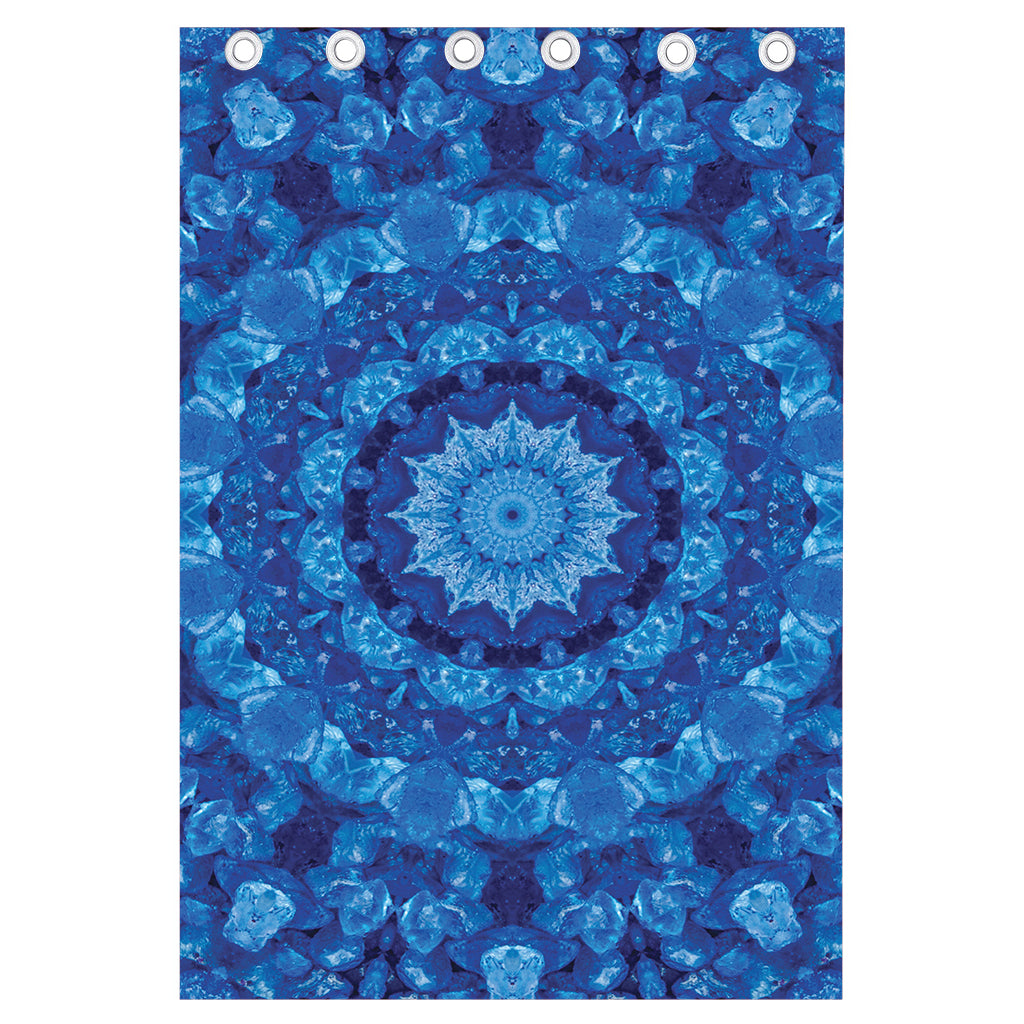 Blue Crystal Kaleidoscope Print Curtain