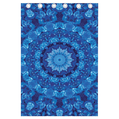 Blue Crystal Kaleidoscope Print Curtain