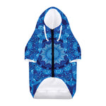 Blue Crystal Kaleidoscope Print Dog Zip Up Hoodie