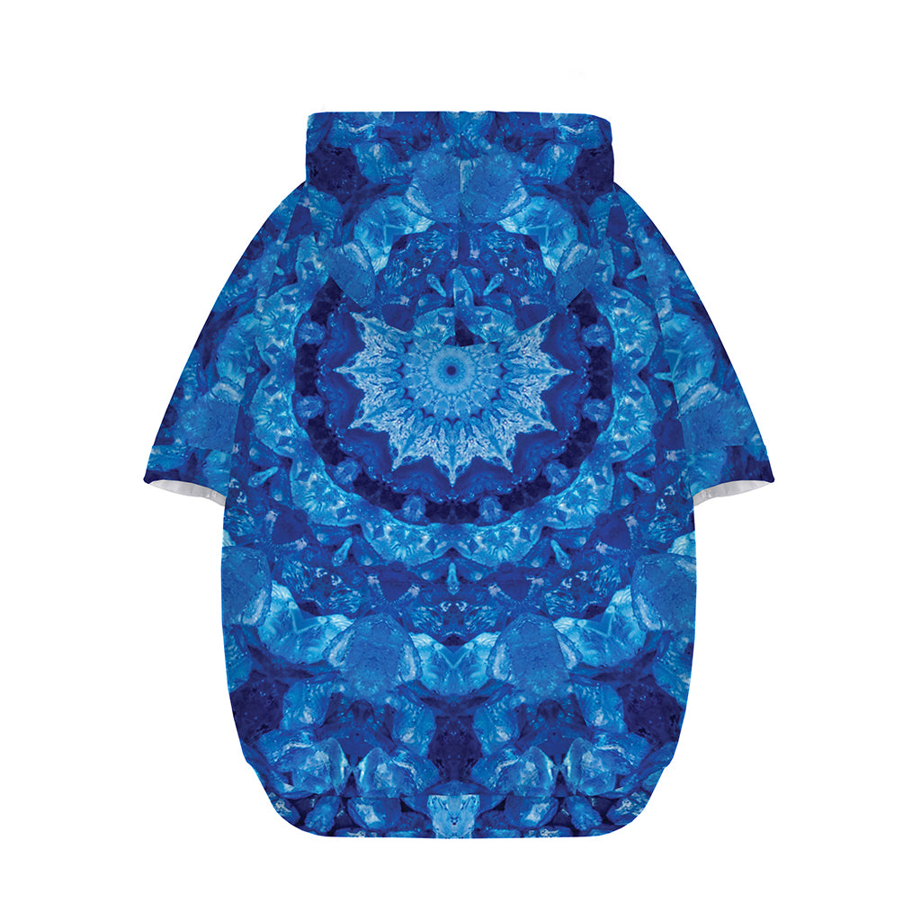 Blue Crystal Kaleidoscope Print Dog Zip Up Hoodie