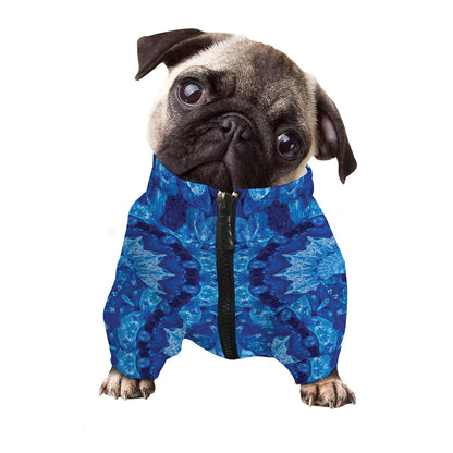 Blue Crystal Kaleidoscope Print Dog Zip Up Jacket