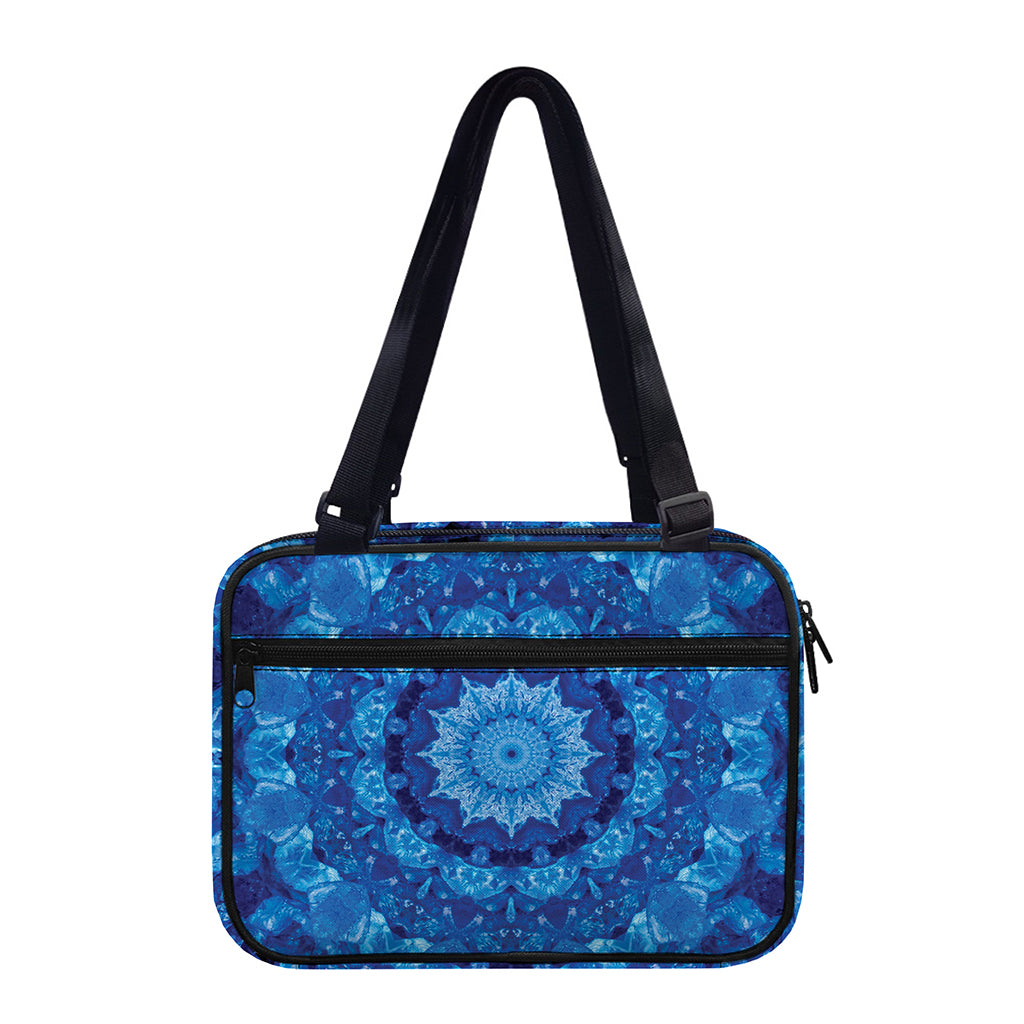 Blue Crystal Kaleidoscope Print Double Strap Bible Bag