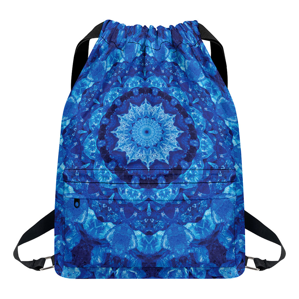 Blue Crystal Kaleidoscope Print Drawstring Backpack