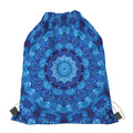 Blue Crystal Kaleidoscope Print Drawstring Bag