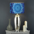 Blue Crystal Kaleidoscope Print Drum Lamp Shade