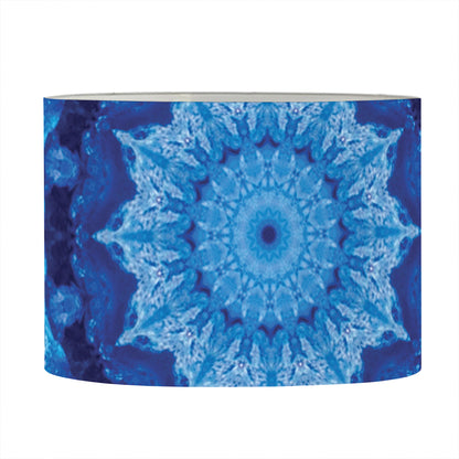 Blue Crystal Kaleidoscope Print Drum Lamp Shade