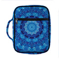 Blue Crystal Kaleidoscope Print Front Pocket Bible Bag
