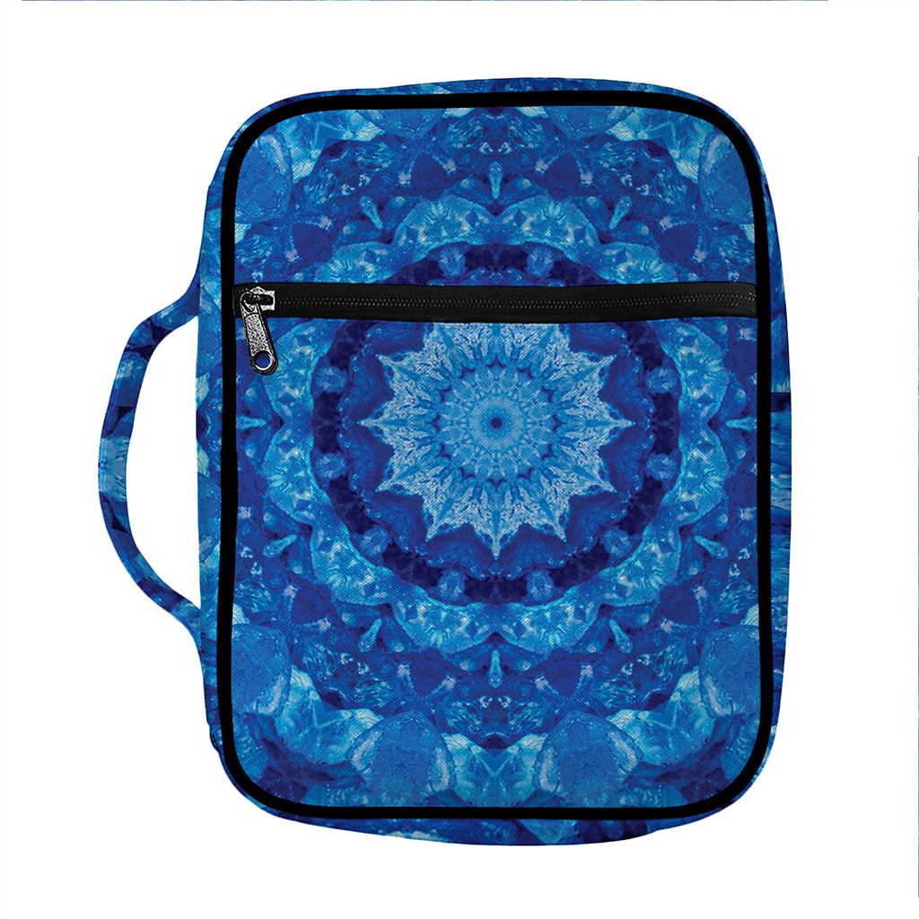 Blue Crystal Kaleidoscope Print Front Pocket Bible Bag
