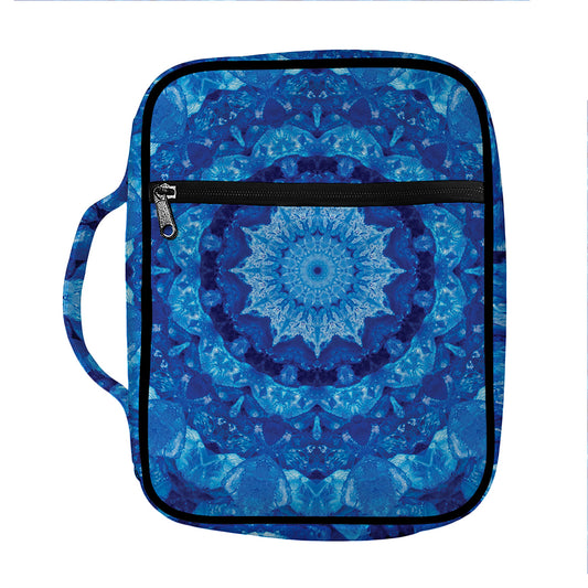 Blue Crystal Kaleidoscope Print Front Pocket Bible Bag