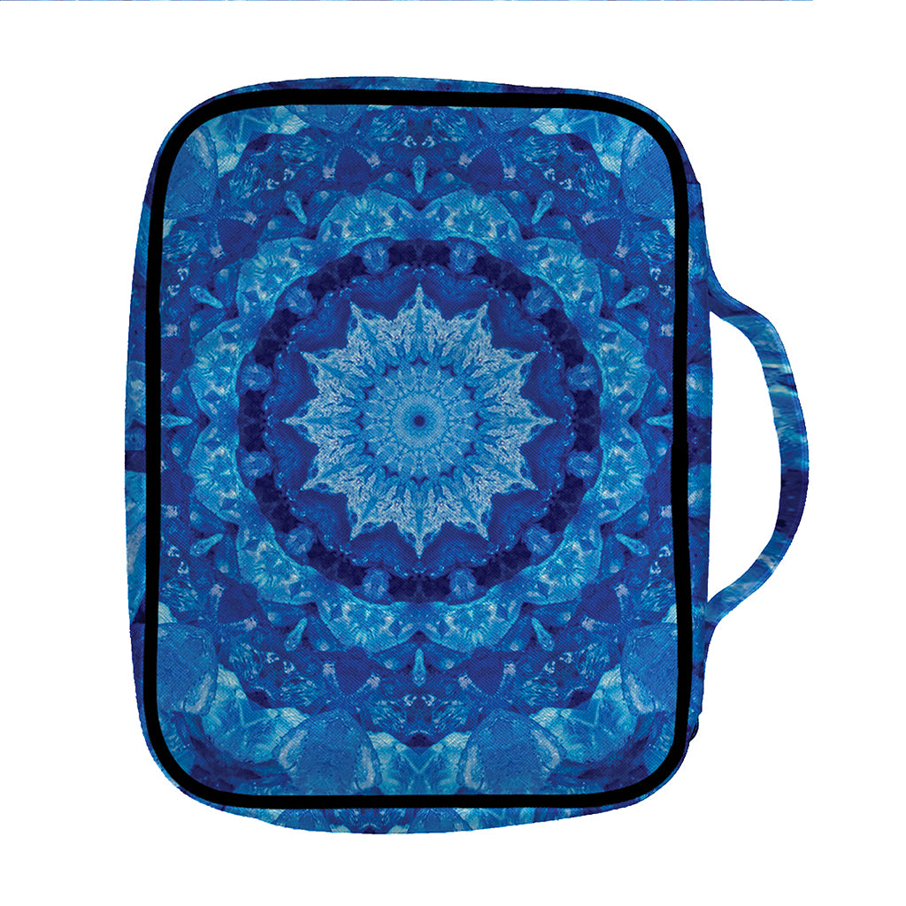 Blue Crystal Kaleidoscope Print Front Pocket Bible Bag