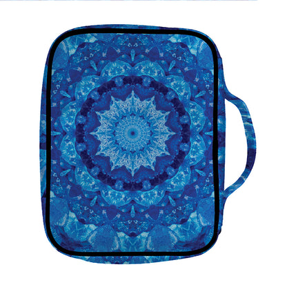 Blue Crystal Kaleidoscope Print Front Pocket Bible Bag