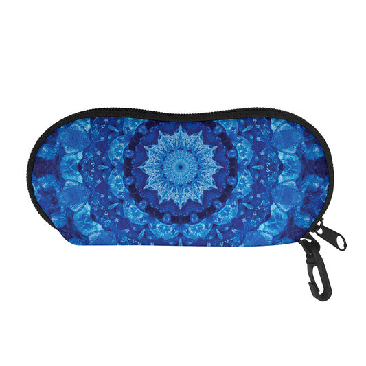 Blue Crystal Kaleidoscope Print Glasses Case