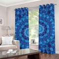 Blue Crystal Kaleidoscope Print Grommet Curtains