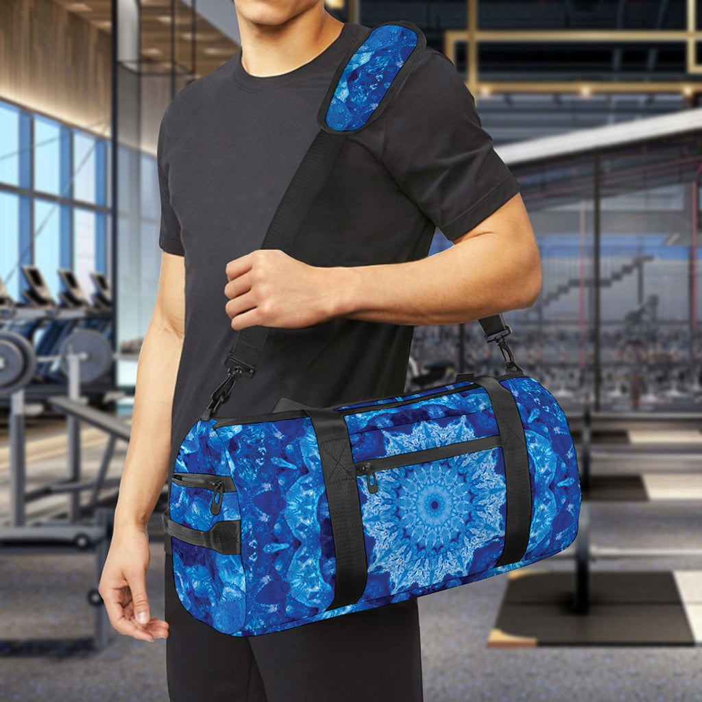 Blue Crystal Kaleidoscope Print Gym Bag