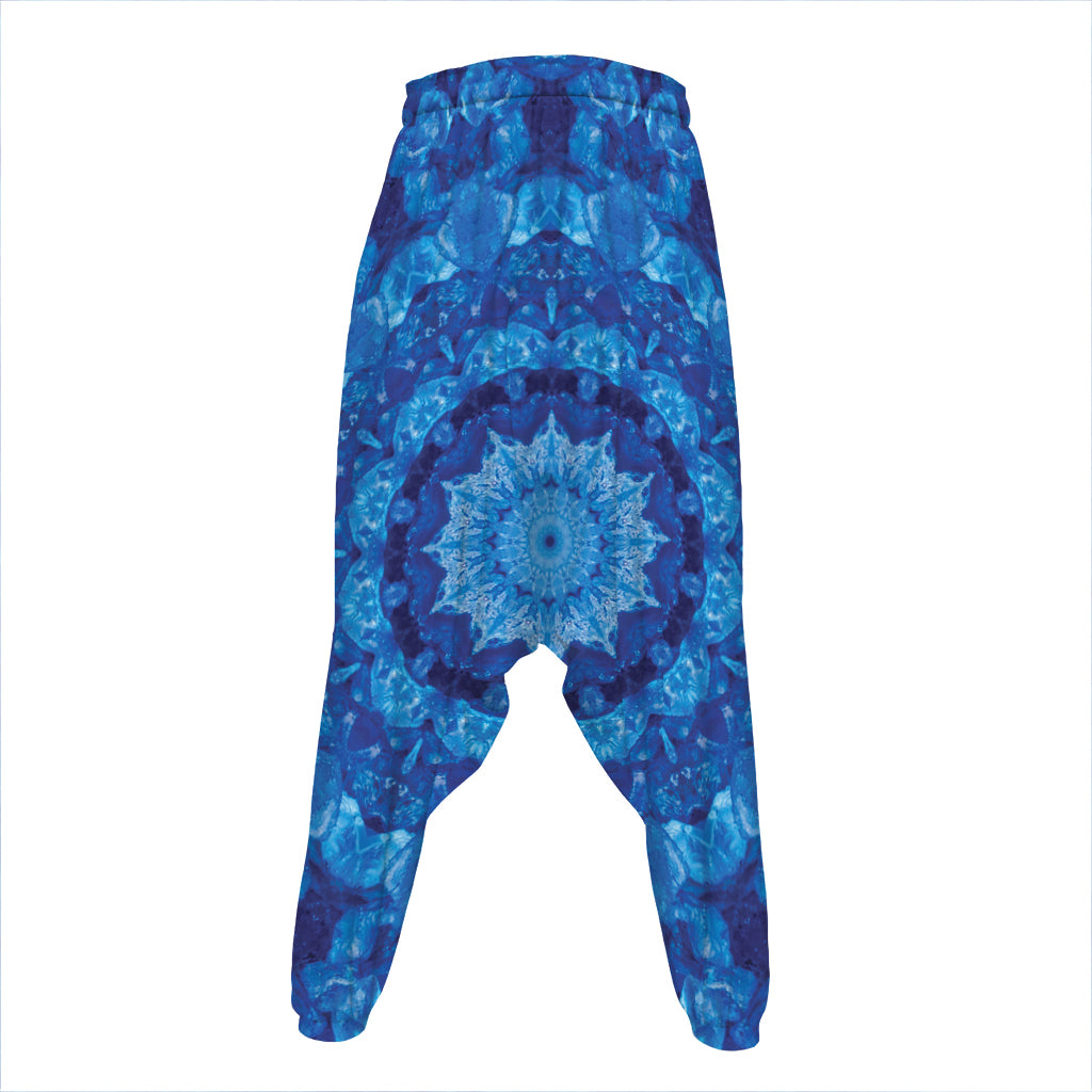 Blue Crystal Kaleidoscope Print Hammer Pants