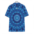 Blue Crystal Kaleidoscope Print Hawaiian Shirt