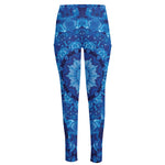 Blue Crystal Kaleidoscope Print High-Waisted Pocket Leggings