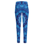 Blue Crystal Kaleidoscope Print High-Waisted Pocket Leggings