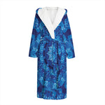 Blue Crystal Kaleidoscope Print Hooded Bathrobe