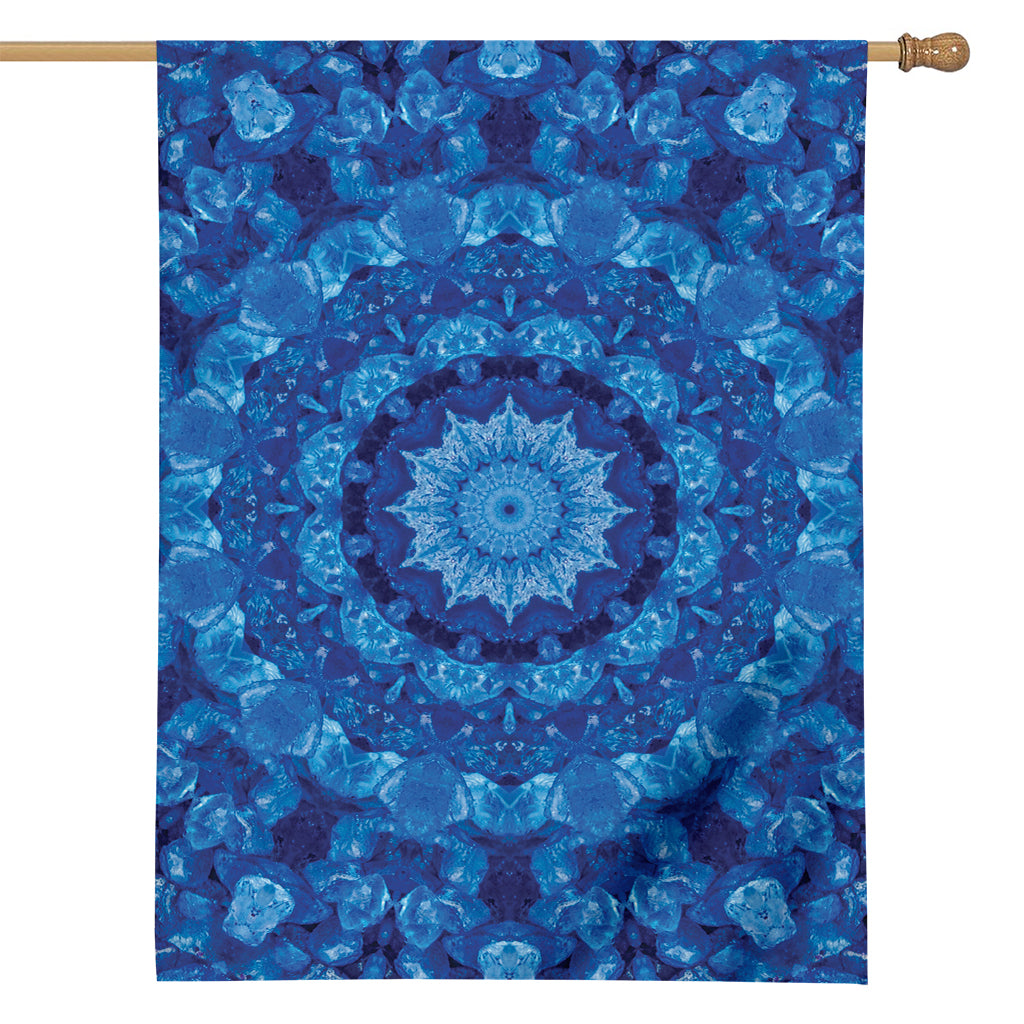 Blue Crystal Kaleidoscope Print House Flag