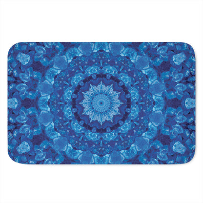 Blue Crystal Kaleidoscope Print Indoor Door Mat