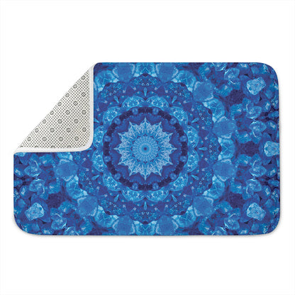 Blue Crystal Kaleidoscope Print Indoor Door Mat