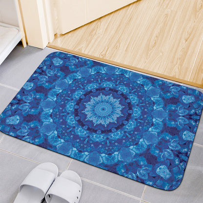 Blue Crystal Kaleidoscope Print Indoor Door Mat