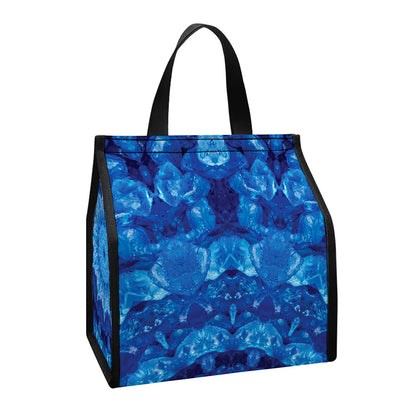 Blue Crystal Kaleidoscope Print Insulated Lunch Tote