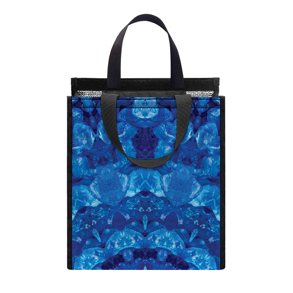 Blue Crystal Kaleidoscope Print Insulated Lunch Tote