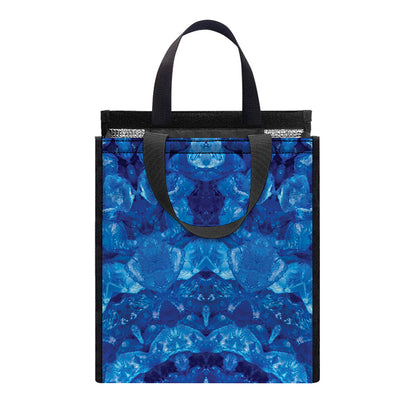 Blue Crystal Kaleidoscope Print Insulated Lunch Tote
