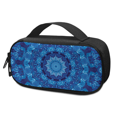 Blue Crystal Kaleidoscope Print Insulin Cooler Travel Case