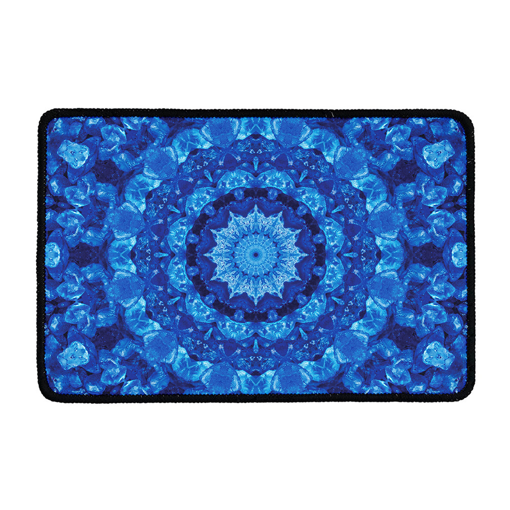Blue Crystal Kaleidoscope Print Kitchen Mat