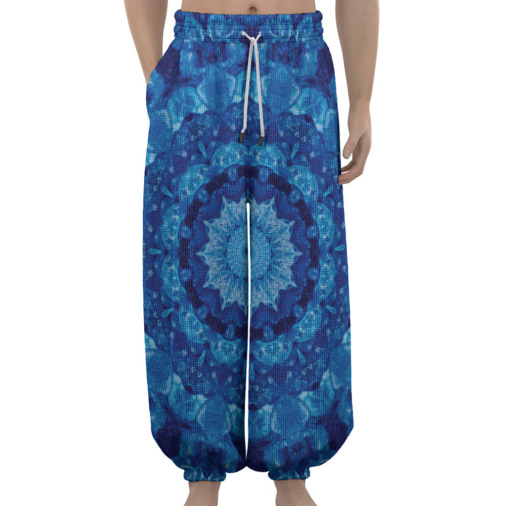 Blue Crystal Kaleidoscope Print Lantern Pants
