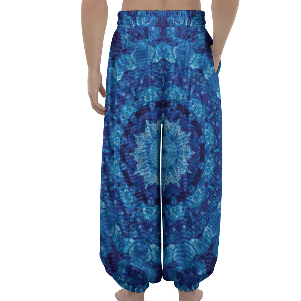 Blue Crystal Kaleidoscope Print Lantern Pants