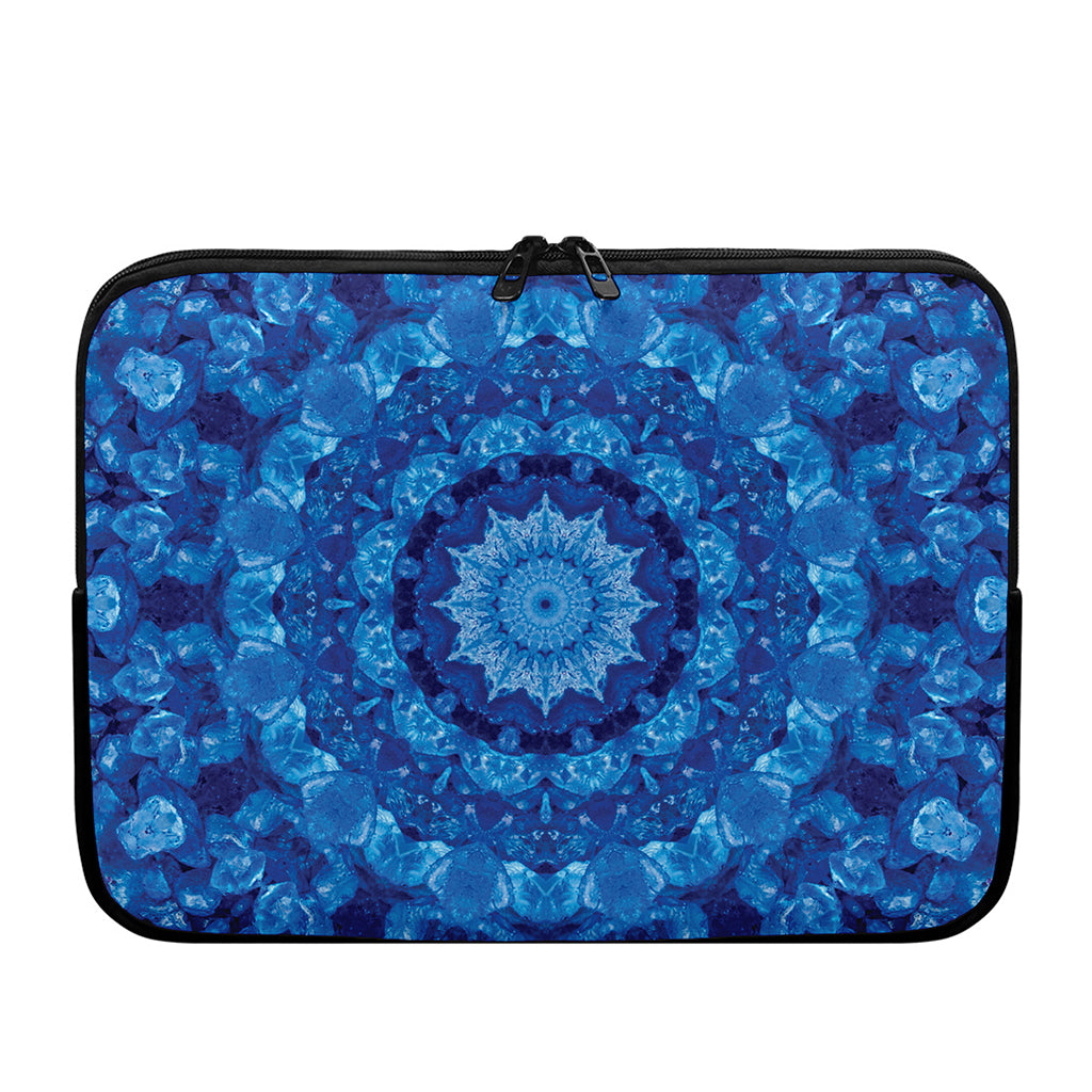 Blue Crystal Kaleidoscope Print Laptop Sleeve
