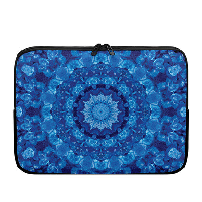 Blue Crystal Kaleidoscope Print Laptop Sleeve